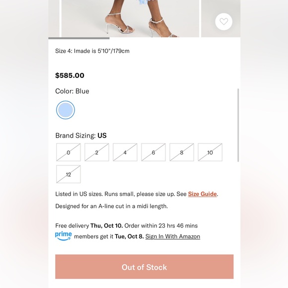 Self Portrait
Blue Chiffon Tiered Midi Dress - Picture 8 of 8